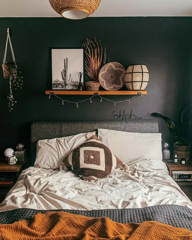 Hang Some String Lights Above the Bed for Extra Glow