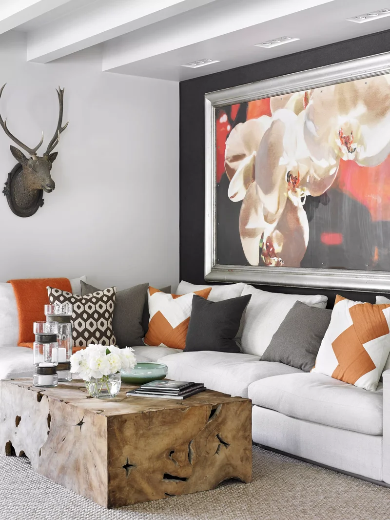 37 Modern Living Room Designs That Break All the Rules 17 Hang Statement Artwork