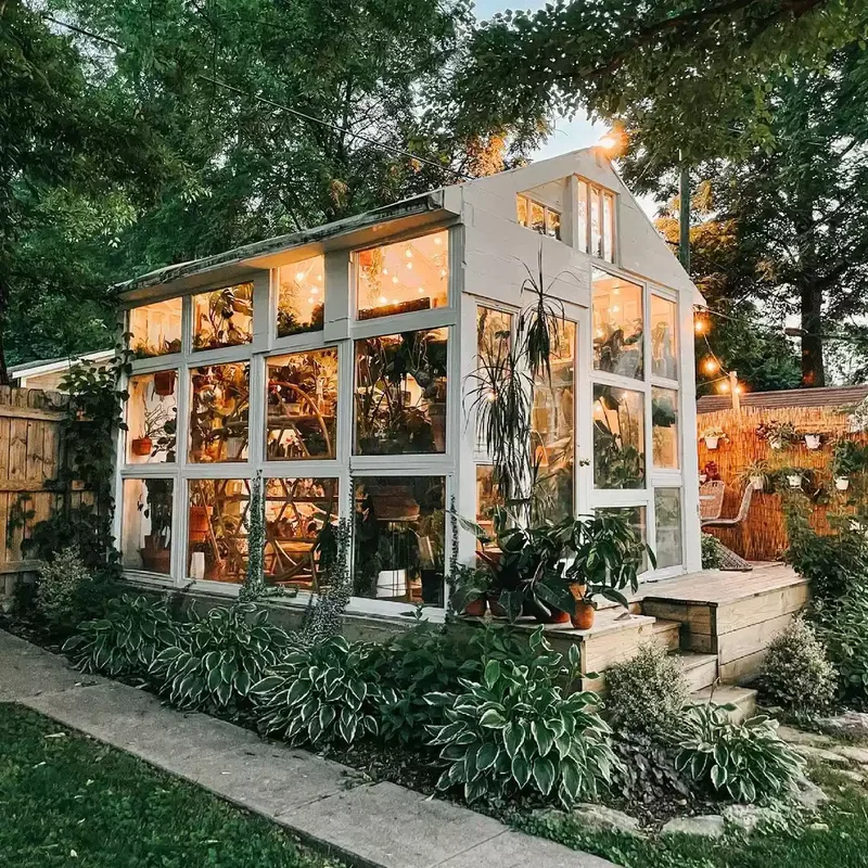 Hang String Lights Inside of the Greenhouse