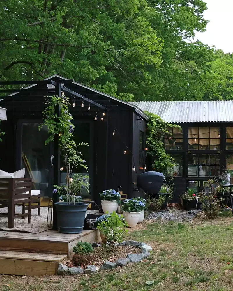 Hang String Lights Outside the Greenhouse