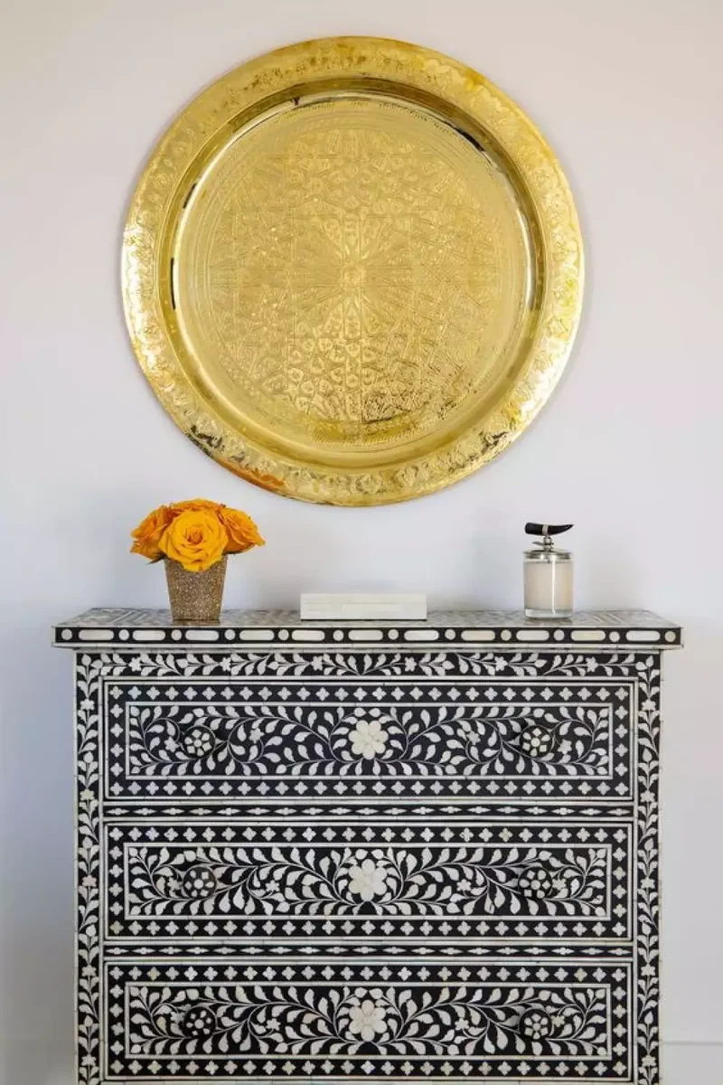 36 Beautiful Dresser Styling Ideas You Need to See Today 29 Hang Up a Statement Wall Art Piece