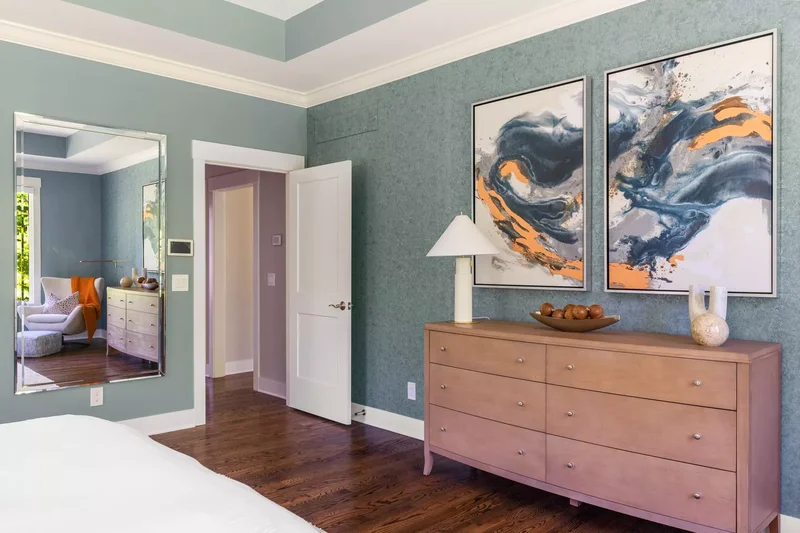 36 Beautiful Dresser Styling Ideas You Need to See Today 4 Hang Up an Over-Sized Painting or Two