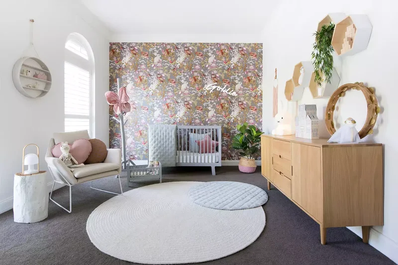 19 Creative Nursery Accent Wall Ideas for Baby's Room 12 Hang Woodland Wallpaper