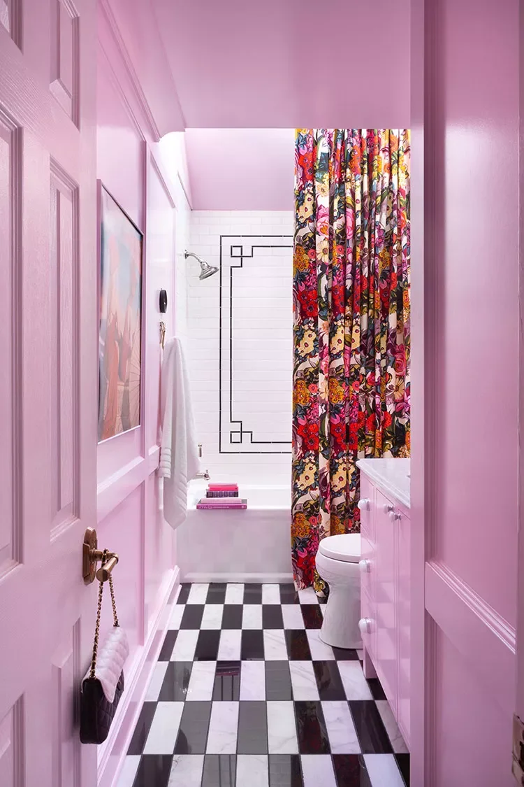 Hang a Bold Shower Curtain