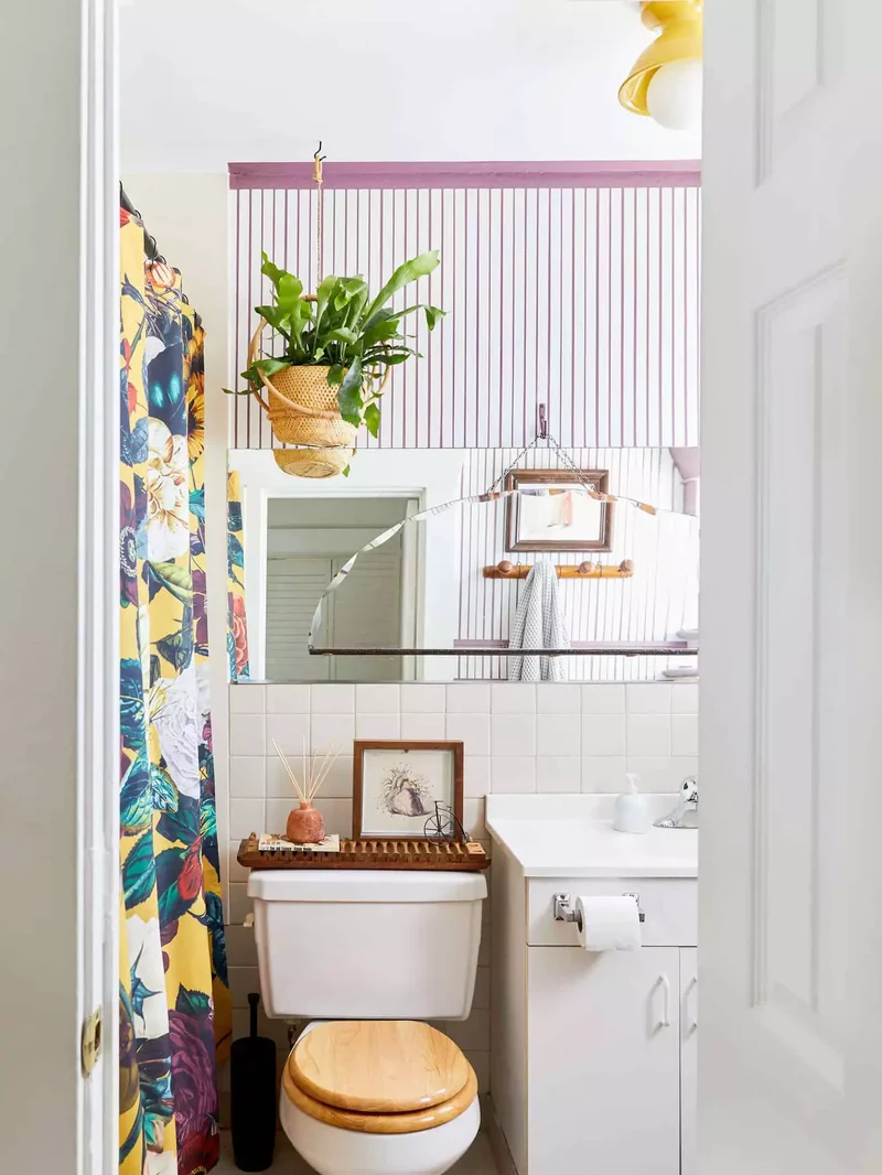 35 Stunning Shower Ideas to Transform Your Bathroom Space 11 Hang a Bold Shower Curtain