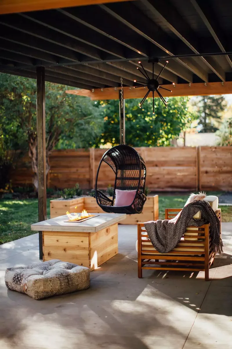 50 Beautiful Patio Cover Ideas for Every Budget Level 20 Hang a Chair from the Roof