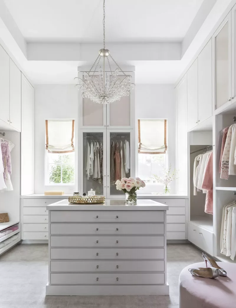 24 Glamorous Dressing Room Ideas to Transform Your Space 13 Hang a Chandelier