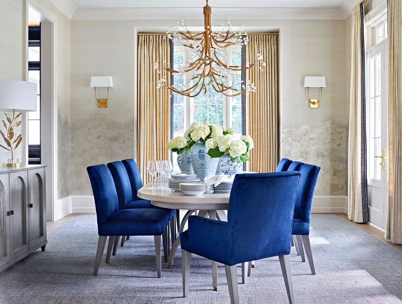 49 Dining Room Design Ideas to Transform Your Space 28 Hang a Dramatic Light Fixture