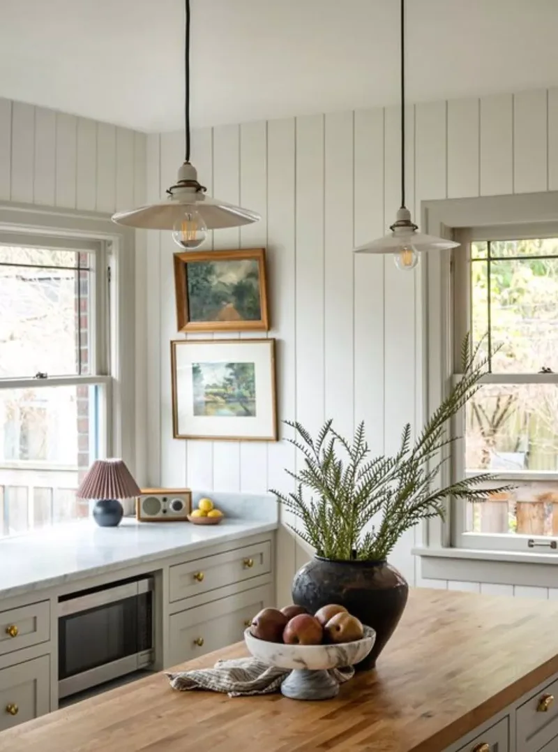 54 Kitchen Decor Ideas Across Multiple Styles to Make Yours 34 Hang a Pair of Paintings