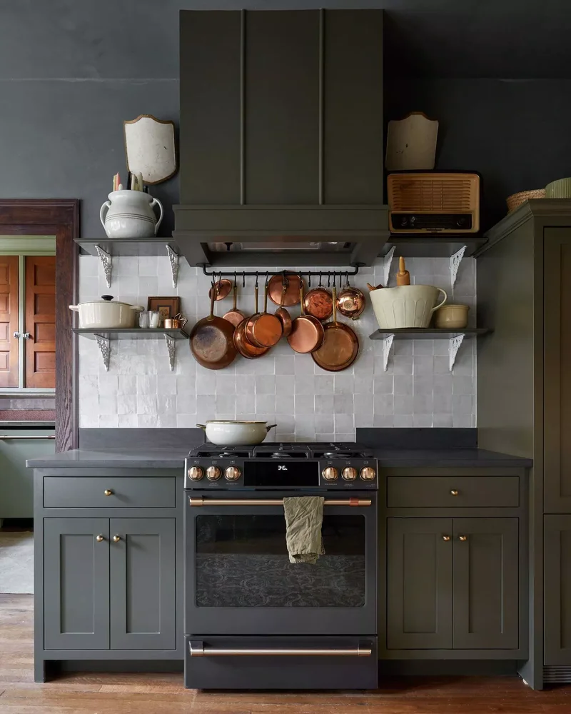 54 Kitchen Decor Ideas Across Multiple Styles to Make Yours 36 Hang a Row of Copper Pots