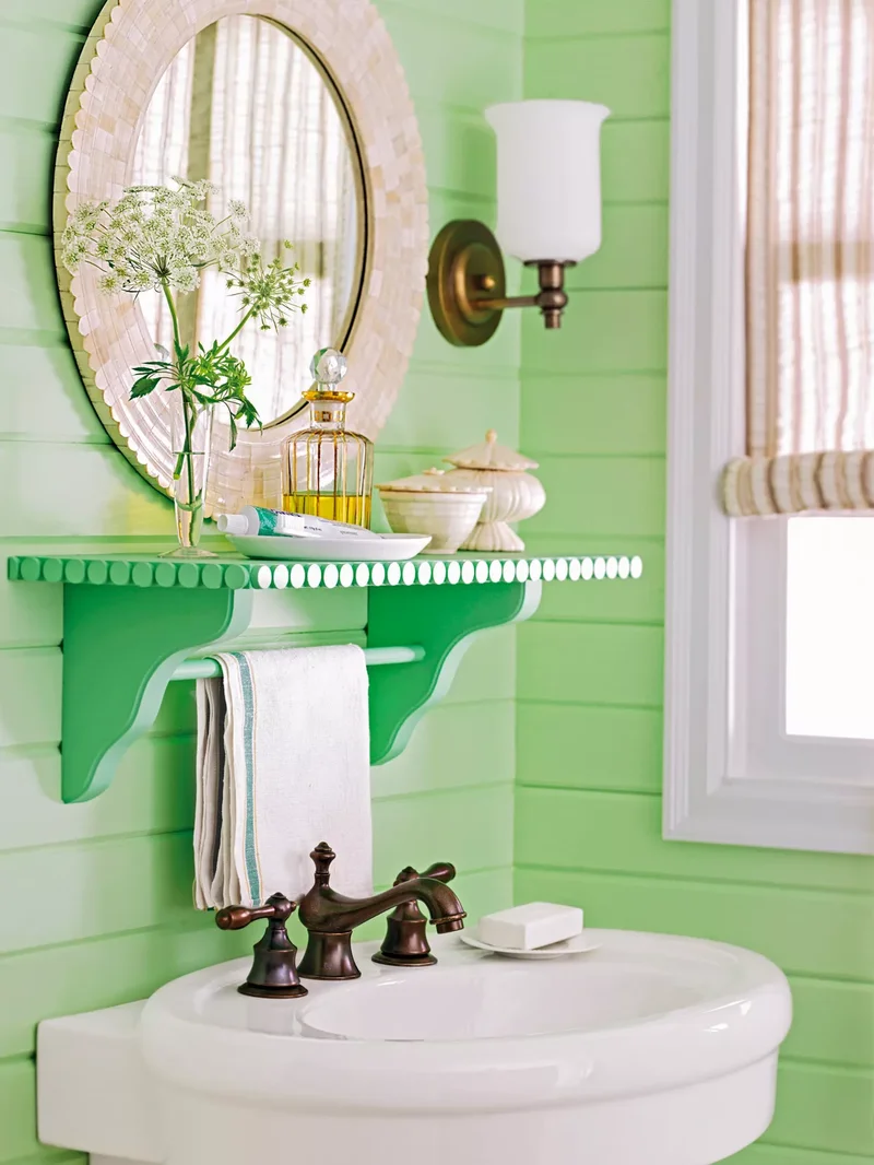 26 Smart Bathroom Shelf Ideas for Organized Toiletries 7 Hang a Shelf Between the Mirror and Sink