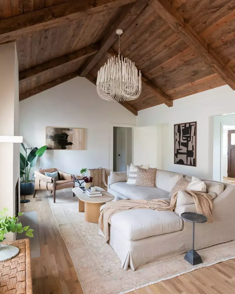 20 Stunning Wood Ceiling Design Ideas for Every Room 7 Hang a Showstopping Pendant Light