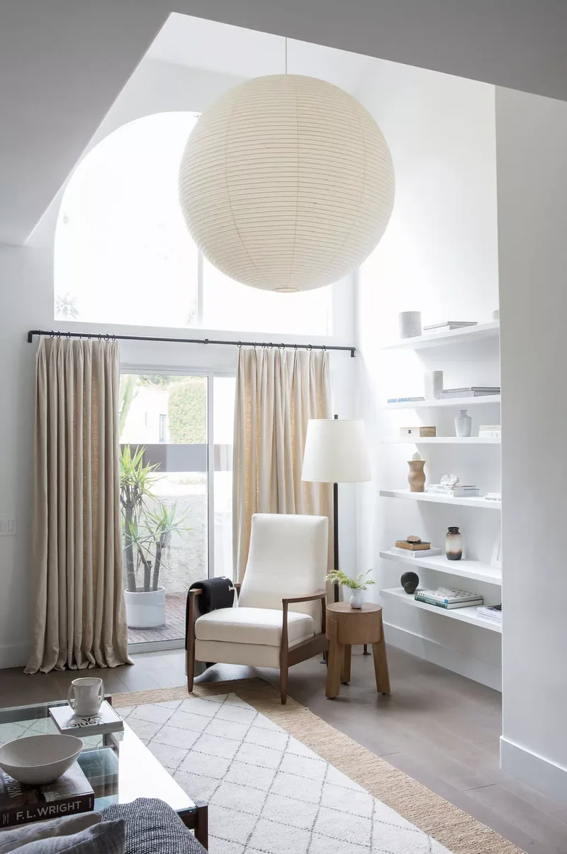 Creating Your Coziest Scandi Living Room This Winter 20 Hang a Washi Paper Light