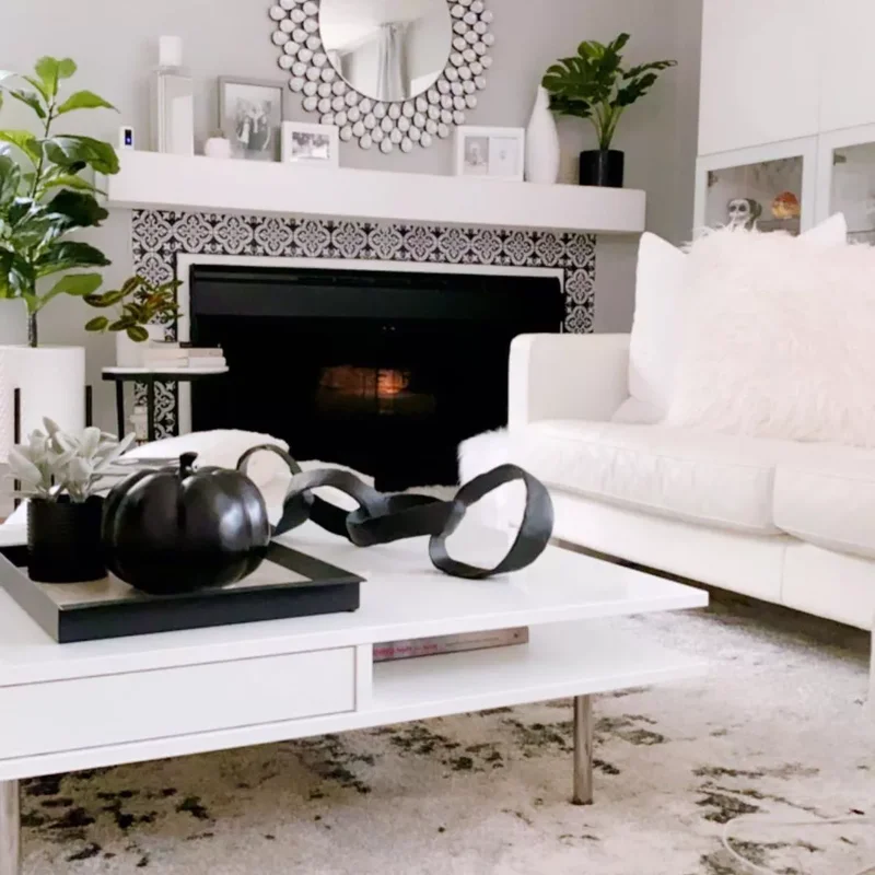 30 Black-and-White Living Room Ideas That Look Stunning 11 Have Fun With Tile