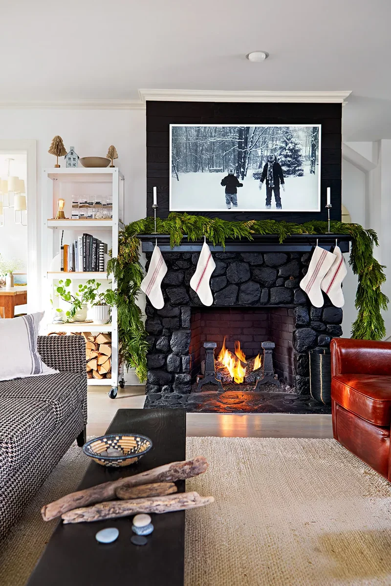 53 Stunning Christmas Mantel Decor Ideas for Your Home 7 Have a Monochromatic Moment