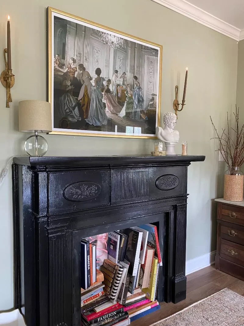 High-Gloss Black Fireplace