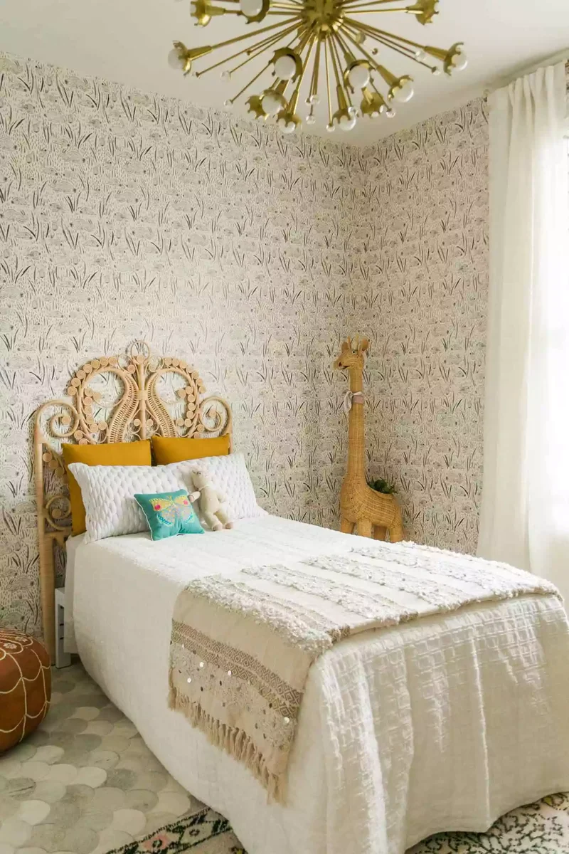 47 Bohemian Bedroom Designs That Feel Relaxed and Unique 43 Highlight Whimsical Wallpaper