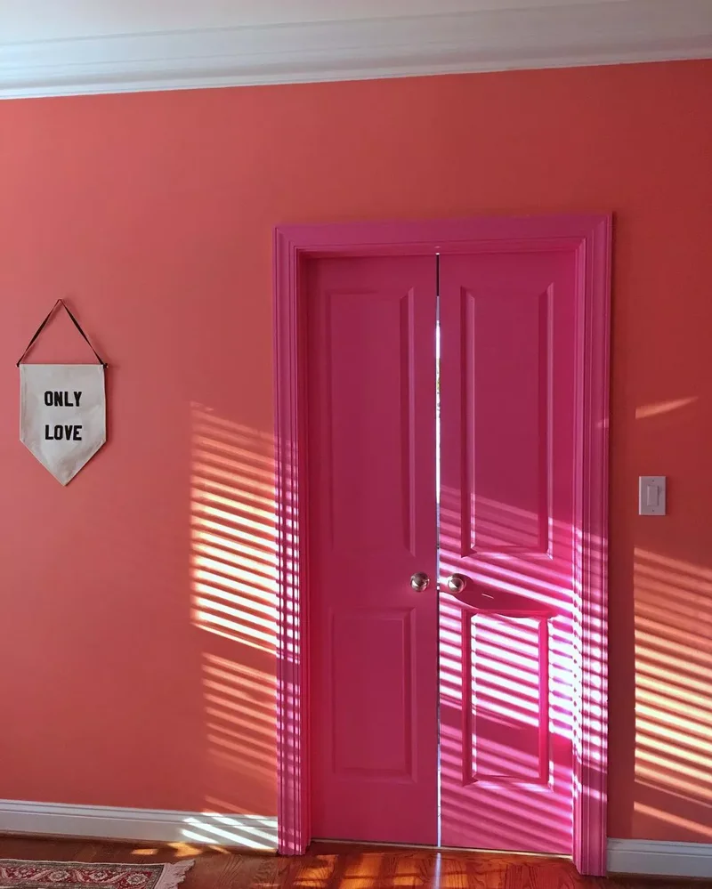 30 Creative Door Painting Ideas for Your Home Interior 2 Hot Pink