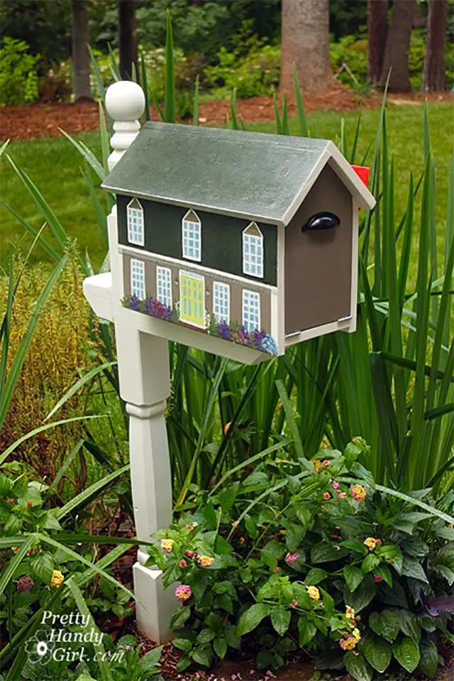27 Mailbox Post Ideas That'll Boost Your Curb Appeal 22 House-Shaped Mailbox