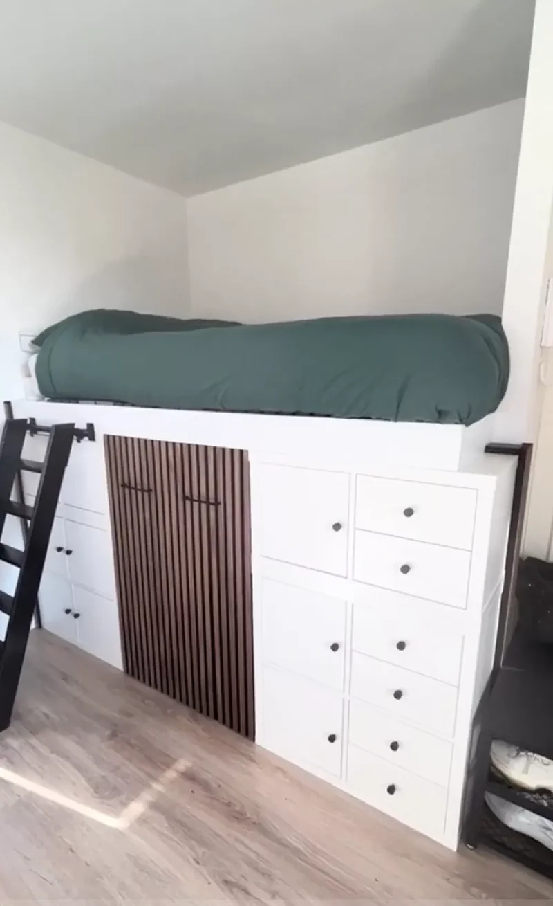 17 DIY Loft Bed Solutions to Maximize Your Small Room Space 14 IKEA Shelf Hack Loft Bed