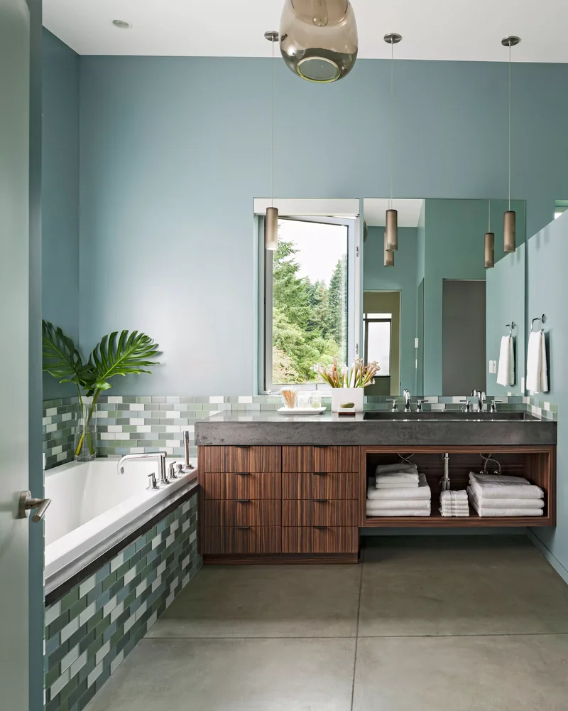 48 Contemporary Bathroom Ideas to Transform Your Space 10 Incorporate Greenery