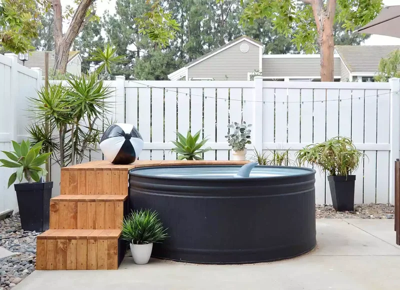 Industrial Chic Hot Tub Deck