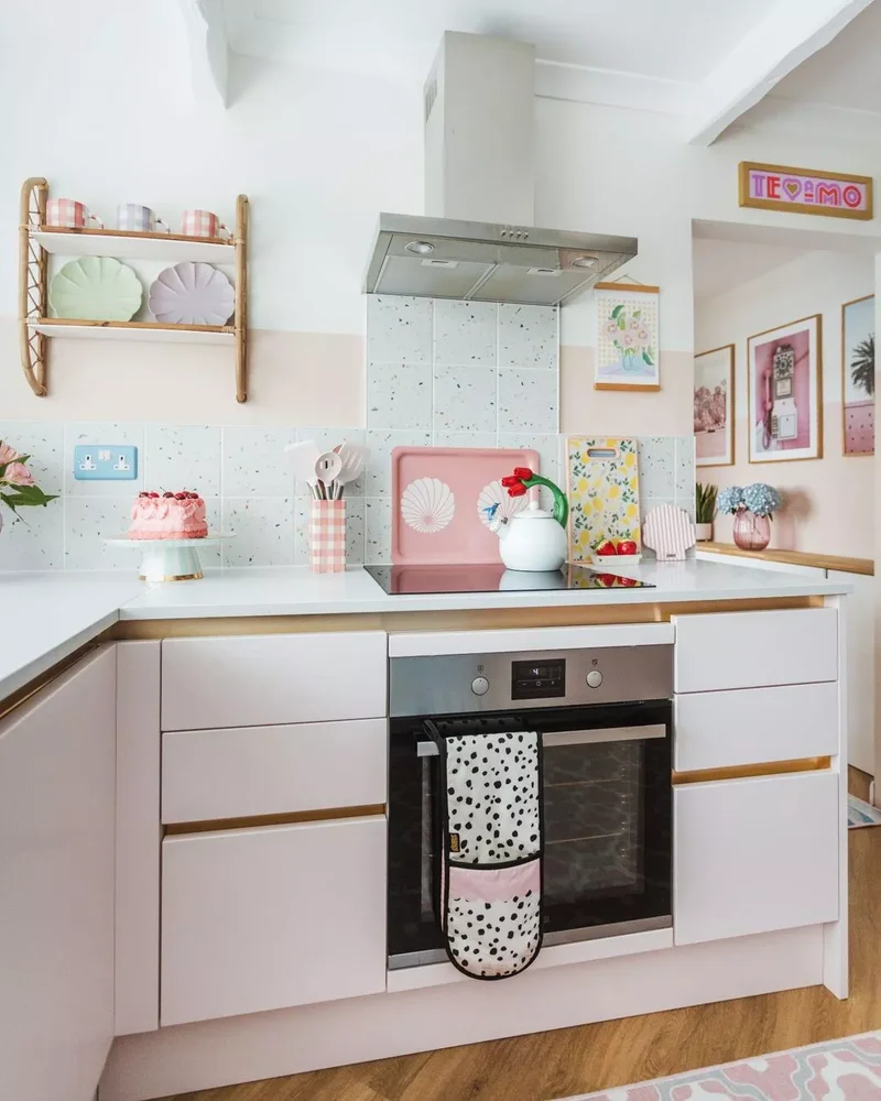 30 Pink Kitchen Designs Showing Pink as the Ideal Neutral 23 Infuse Coastal Touches