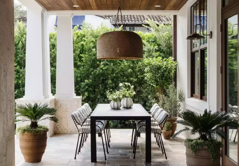 18 Amazing Outdoor Dining Ideas for Your Dream Backyard 6 Install An Oversized Light Fixture
