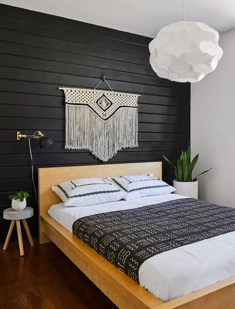 31 Sophisticated Black Bedroom Ideas for Your Dream Space 12 Install Black Shiplap
