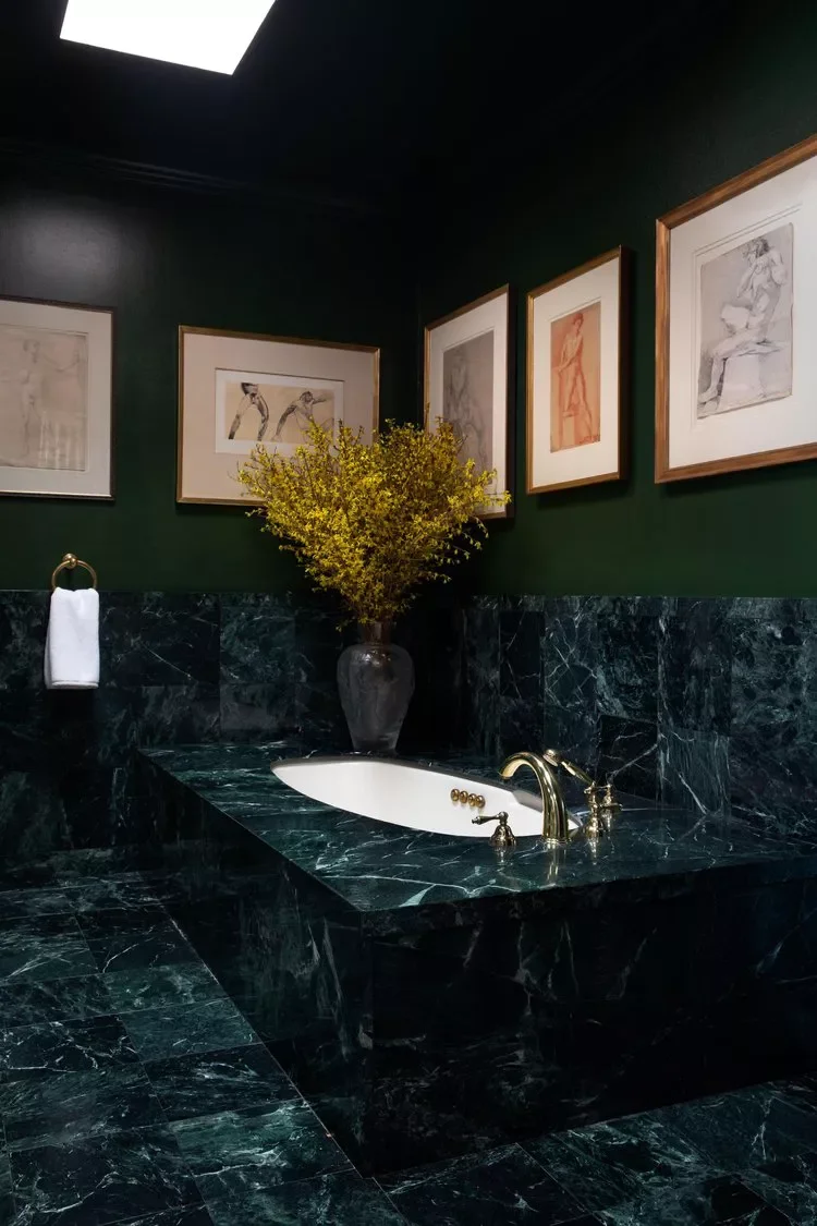 50 Moody Dark Bathroom Ideas for a Dramatic Transformation 32 Install Dark Marble