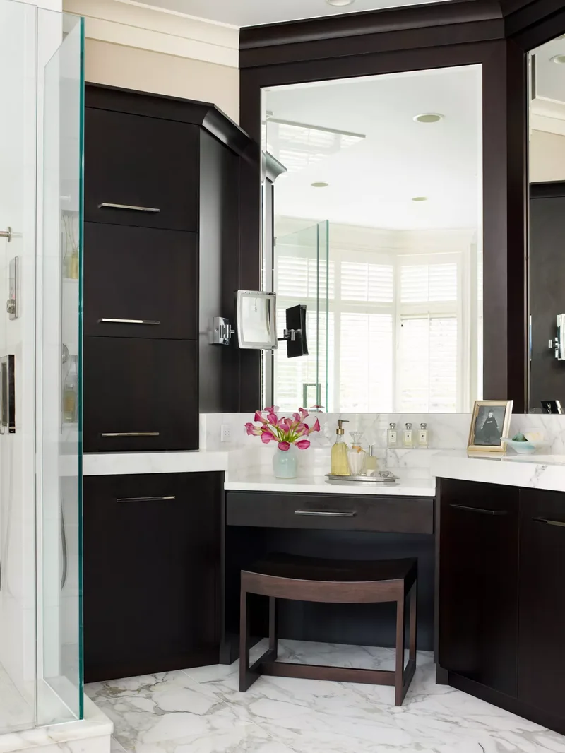 17 Makeup Vanity Ideas for Your Bathroom's Daily Routine 16 Install a Makeup Mirror