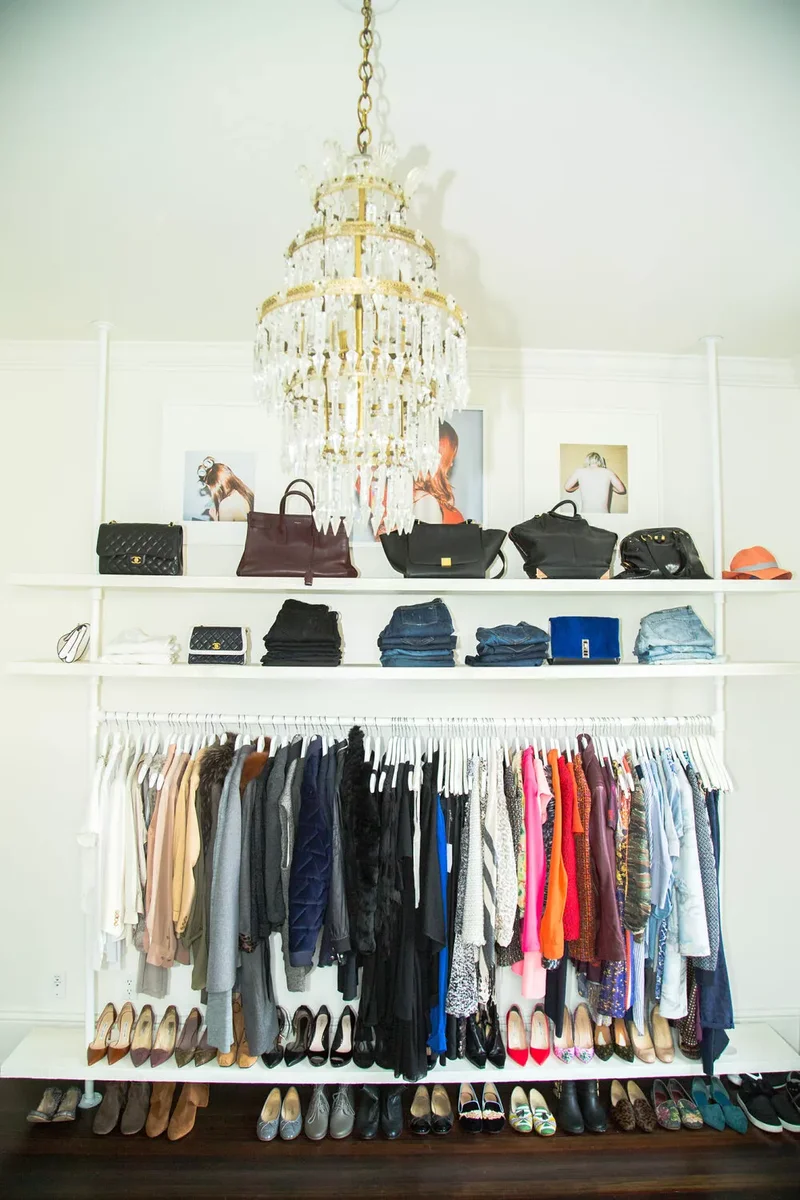 24 Glamorous Dressing Room Ideas to Transform Your Space 4 Install a Wall of Shelving