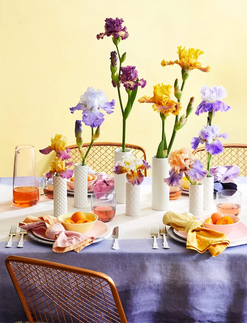 42 Easter Centerpiece Ideas and Table Decor for Spring 11 Iris-Inspired Spring Table