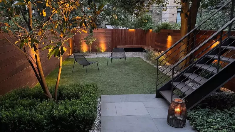 39 Contemporary Backyard Ideas to Elevate Your Outdoor Oasis 4 Keep Furniture Minimal
