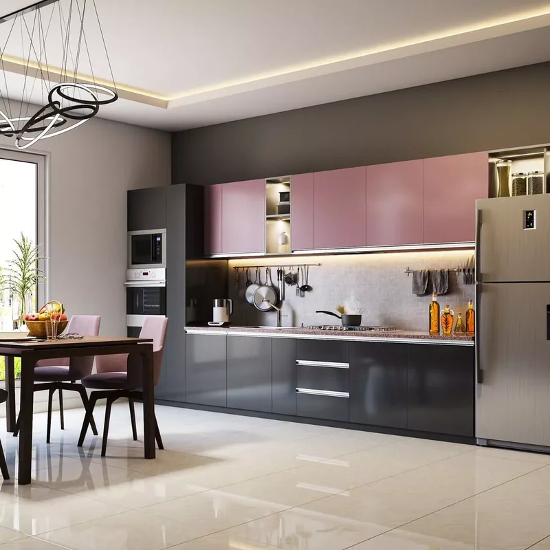 30 Pink Kitchen Designs Showing Pink as the Ideal Neutral 4 Keep the Surfaces Sleek