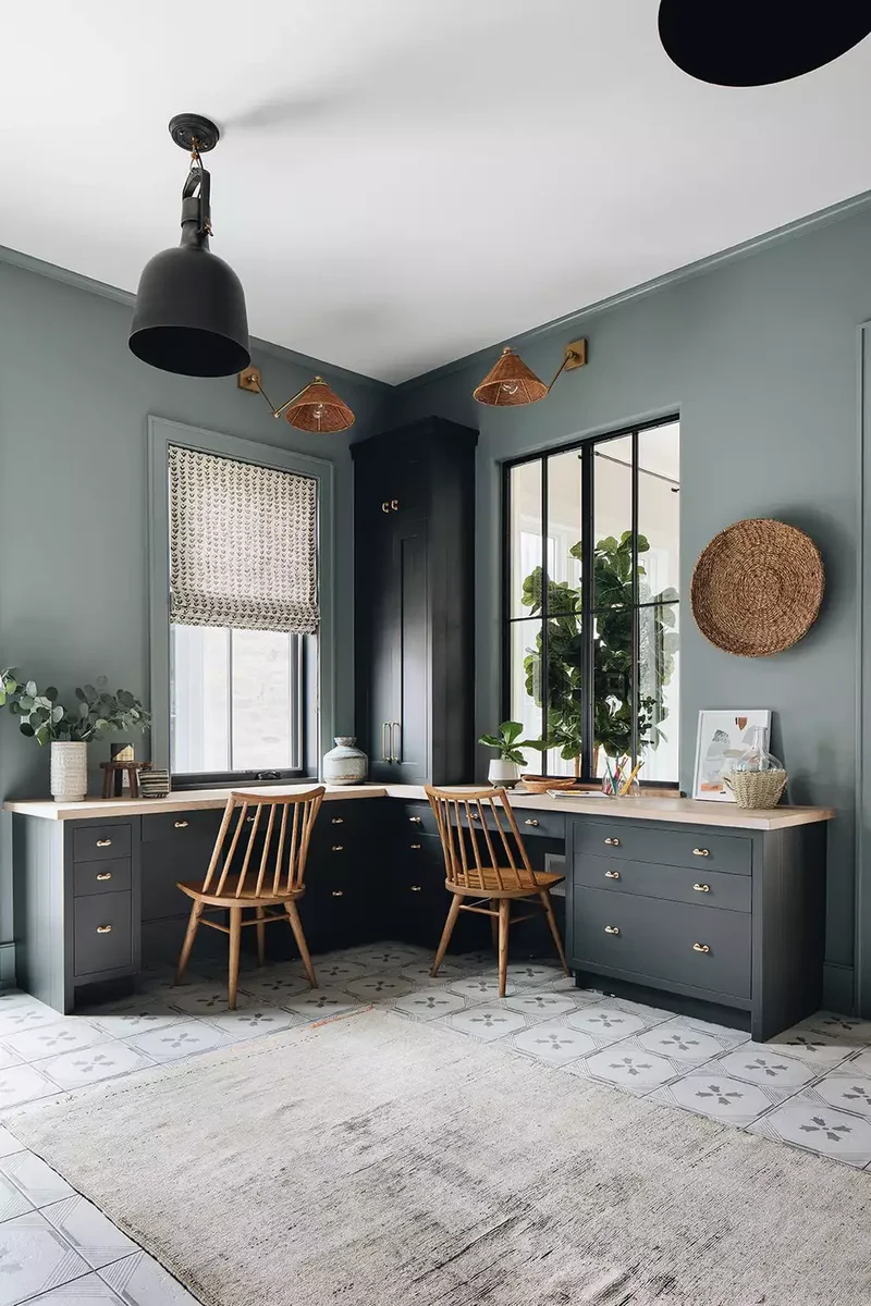 70 Home Office Ideas for Your Perfect Workspace Design 59 Kitty Corner Shared Office