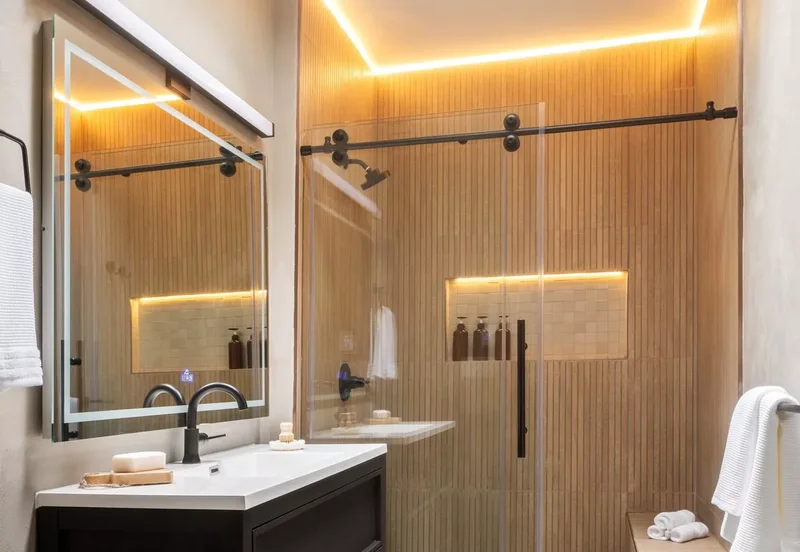 25 Stylish Shower Niche Ideas to Store Essentials Beautifully 9 LED-Lit Shower Niche