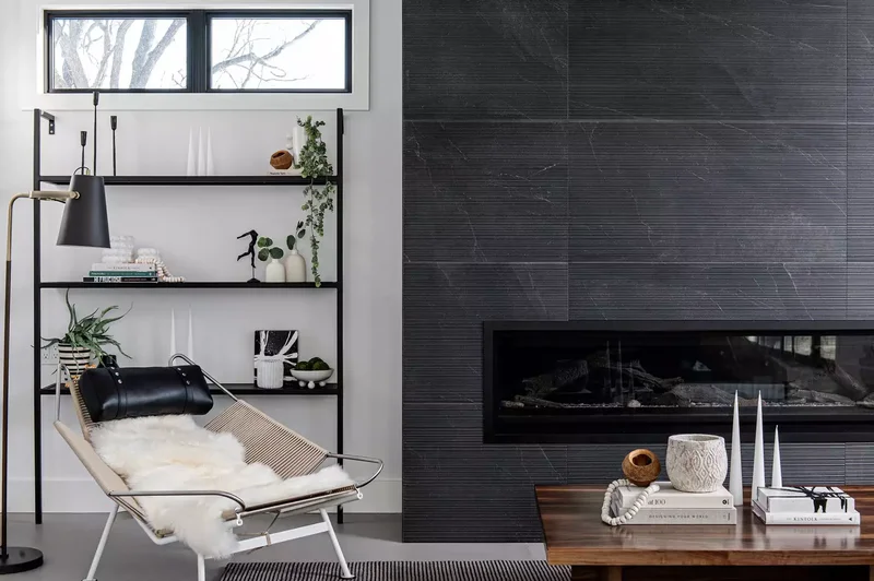 Large Format Tile Fireplace