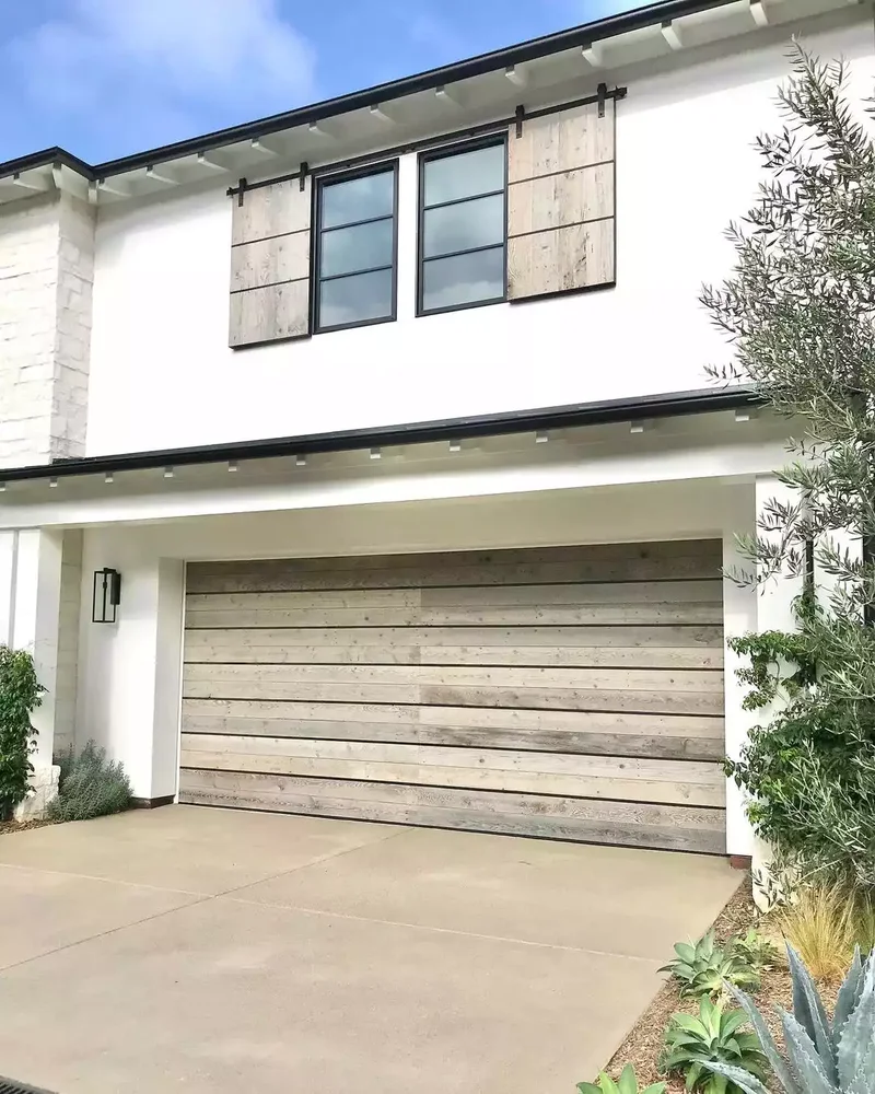 52 Stunning Garage Door Ideas to Boost Your Curb Appeal 50 Large Horizontal Wood Roll-Up