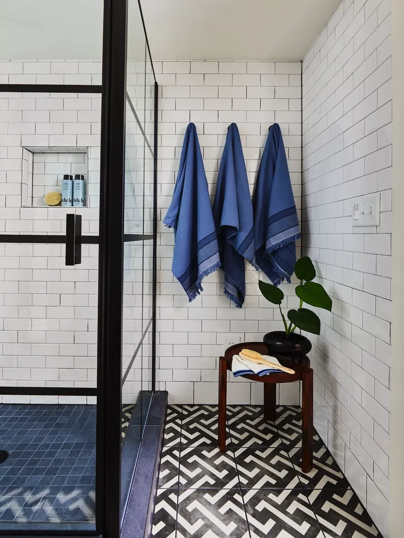 24 Basement Bathroom Design Ideas for Any Style & Budget 20 Lay Graphic Floor Tiles