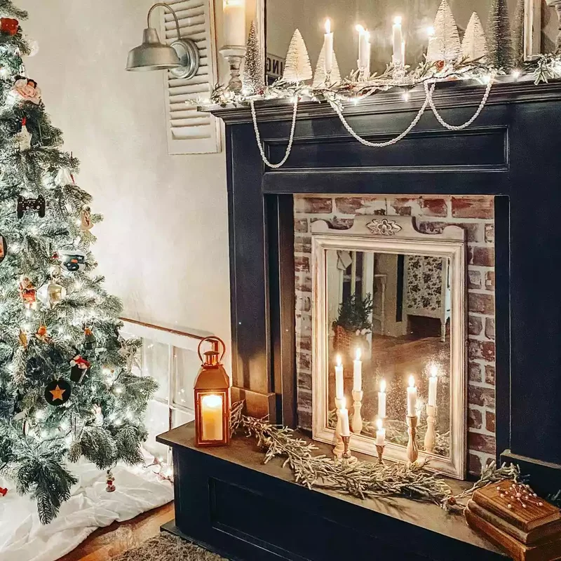 24 Creative Ways to Display Candles in Your Fireplace 16 Lean a Mirror