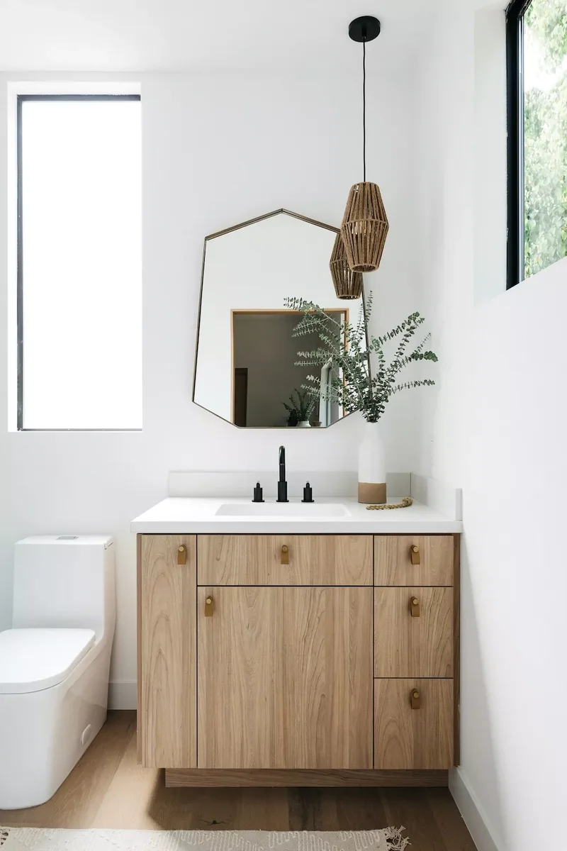 30 Designer Tips for Creating a Japandi Bathroom Retreat 14 Leather Cabinet Pulls