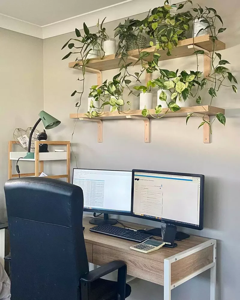 30 Home Office Shelving Solutions for Your Workspace 22 Leave Wooden Shelves Unfinished