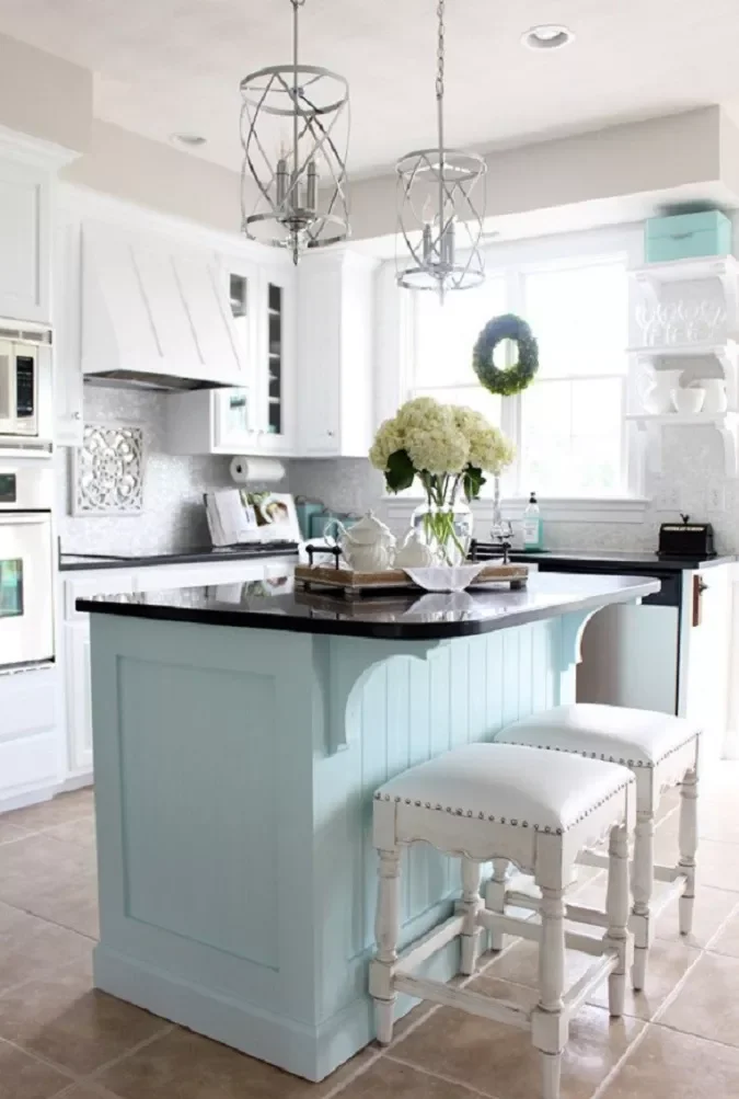 25 Beautiful Painted Kitchen Cabinet Ideas for Your Home 25 Light Blue Cabinets