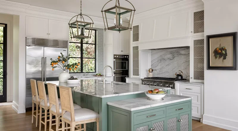 Light Turquoise Kitchen Island