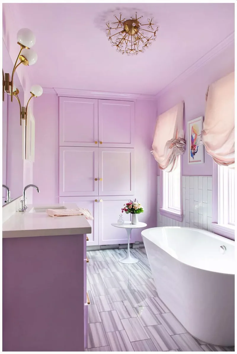 28 Small Bathroom Paint Colors That Create Spacious Vibes 20 Lilac Purple
