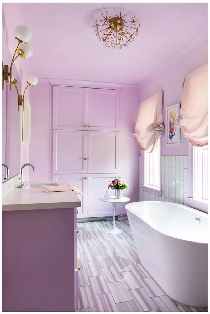 41 Bathroom Paint Color Ideas to Transform Your Space 31 Lilac