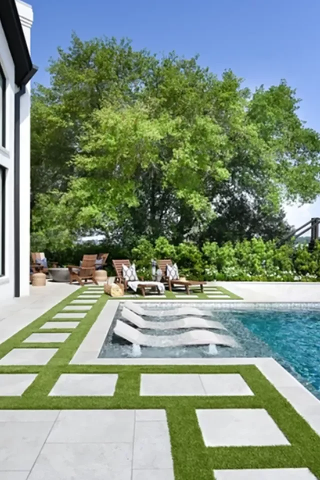 44 Stunning Water Feature Ideas to Transform Your Yard 24 Lounge Pool Water Feature