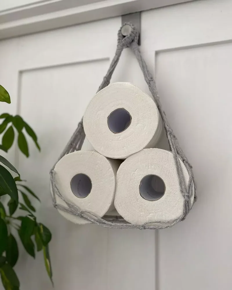 15 Creative Toilet Paper Storage Ideas for Your Bathroom 2 Make It Macrame
