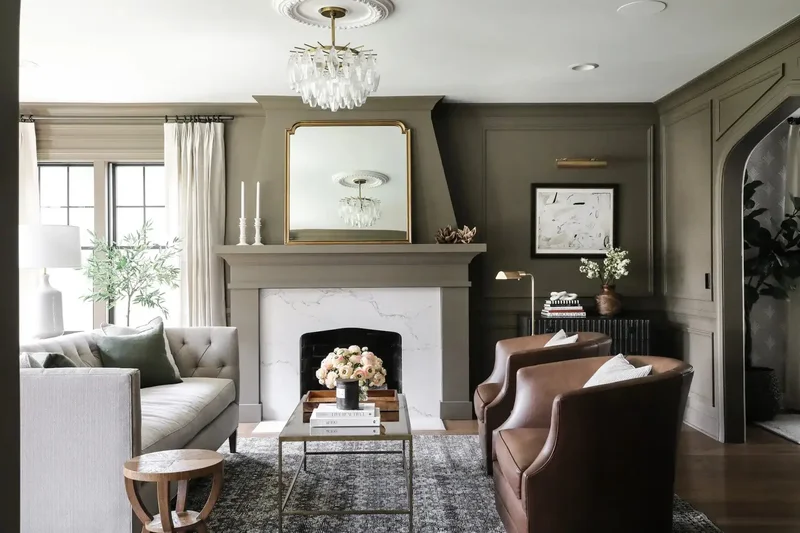 36 Beautiful Painted Fireplace Ideas for Your Home 25 Make It Moody With Gray Green